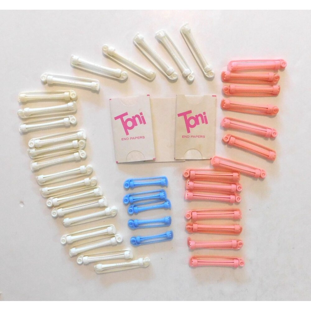 Toni Spin Curlers 3 Assorted Sizes Vintage Set Curlers Papers Perm Tool - Picture 2 of 10